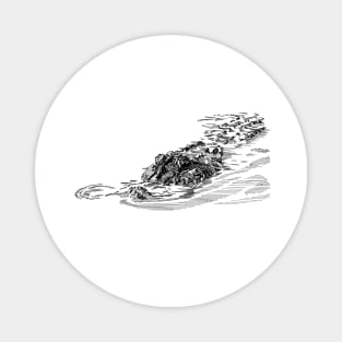 Crocodile Ink Drawing Magnet